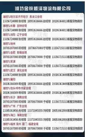 潍坊金皖顺泽物流有限公司